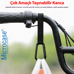 Microcase Bisiklet Motosiklet Bebek Arabası Yaylı Yük Eşya Poşet Taşıyıcı Metal Askılık 2li SET AL5598