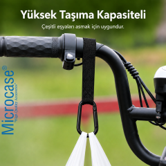Microcase Bisiklet Motosiklet Bebek Arabası Yaylı Yük Eşya Poşet Taşıyıcı Metal Askılık 2li SET AL5598