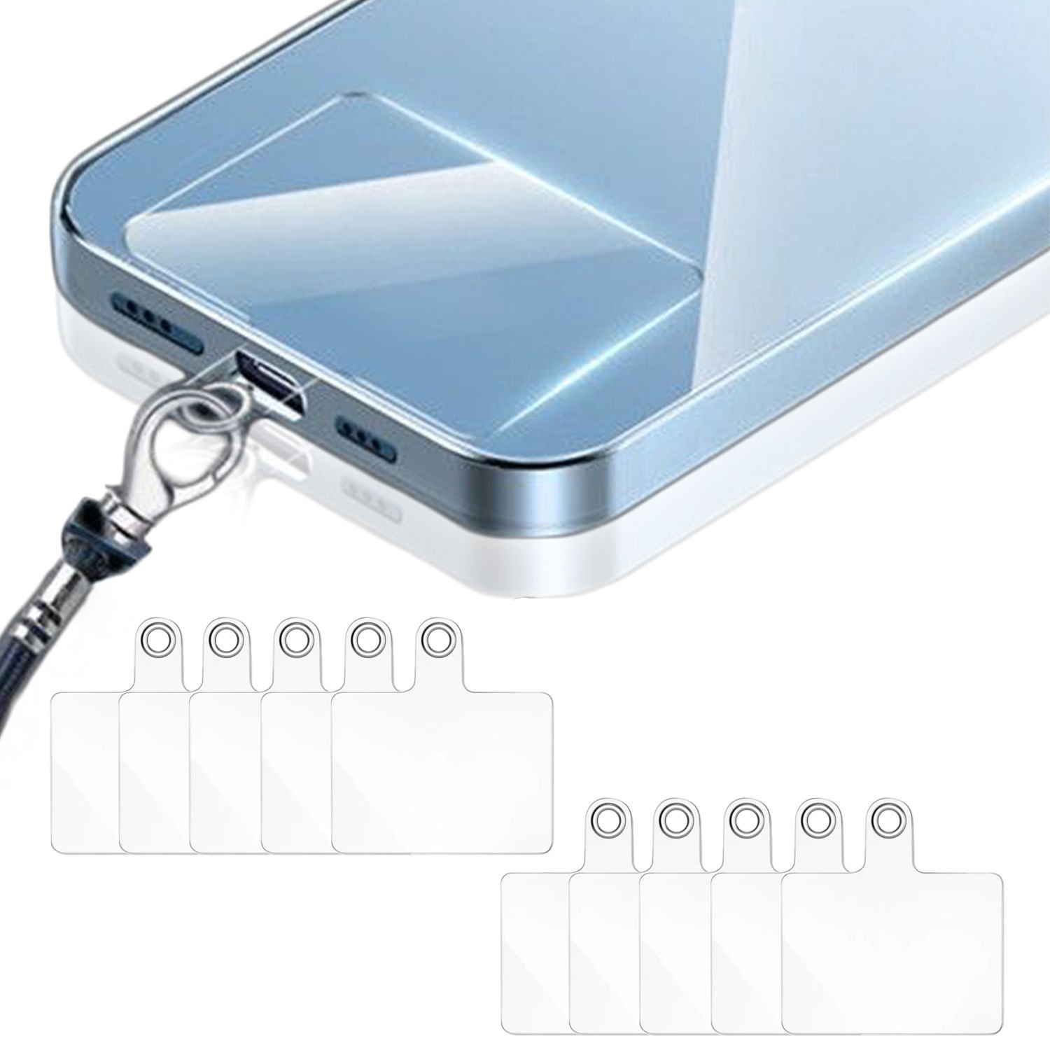 Microcase  Telefon  İp Askılıklar için Plastik   Tutacak Bağlantı Parçası Şeffaf-AL4831 10 Adet