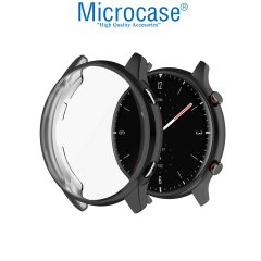 Microcase Amazfit GTR 2 47 mm - GTR 2e 47 mm Önü Kapalı Tasarım Yumuşak Silikon Kılıf (SEÇENEKLİ)