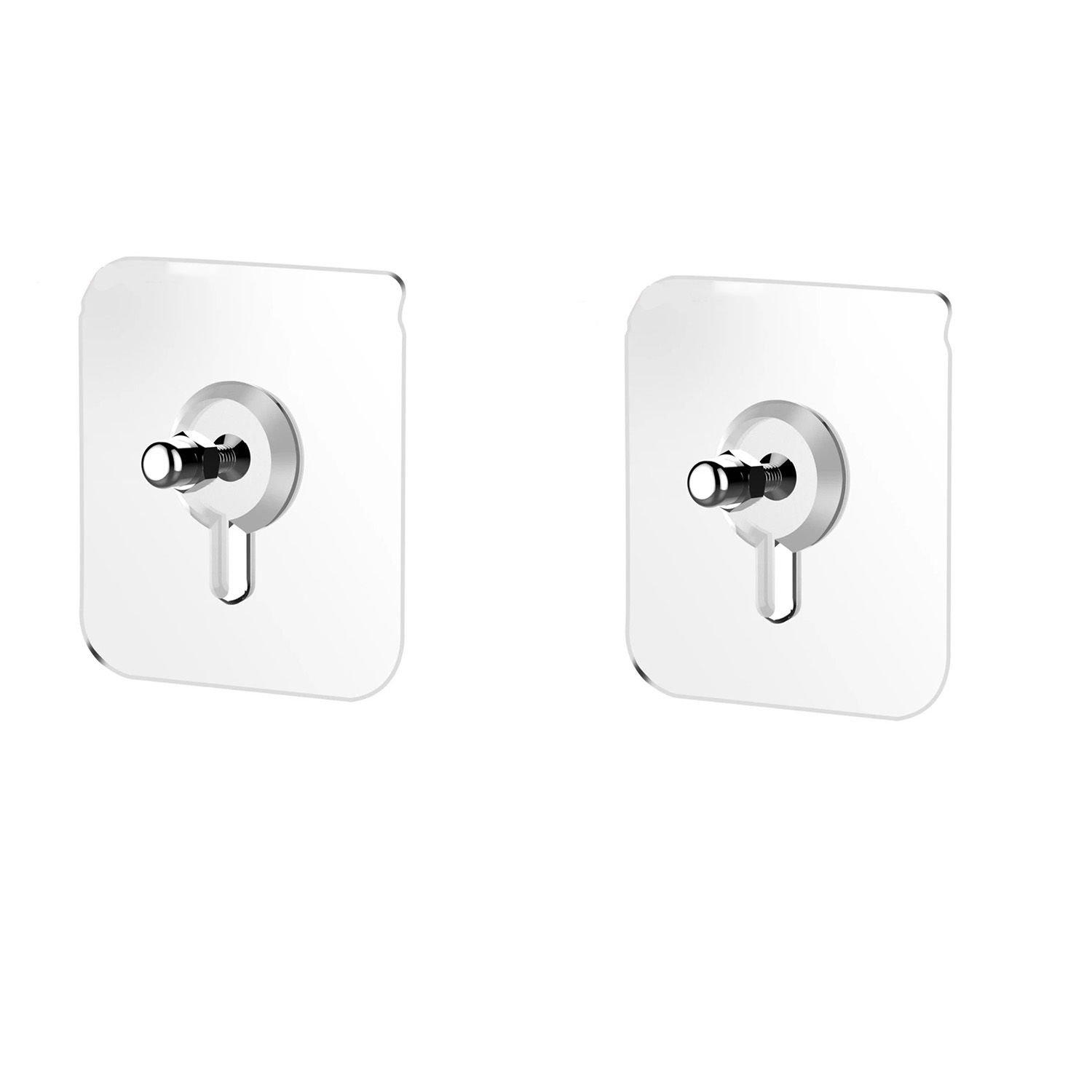 Microcase Güçlü Plastik  Yapışkanlı  6mm Hanger Vidalı Eşya Ürün  Raf Tutucu  Askılık 2 Adet -Şeffaf AL4263