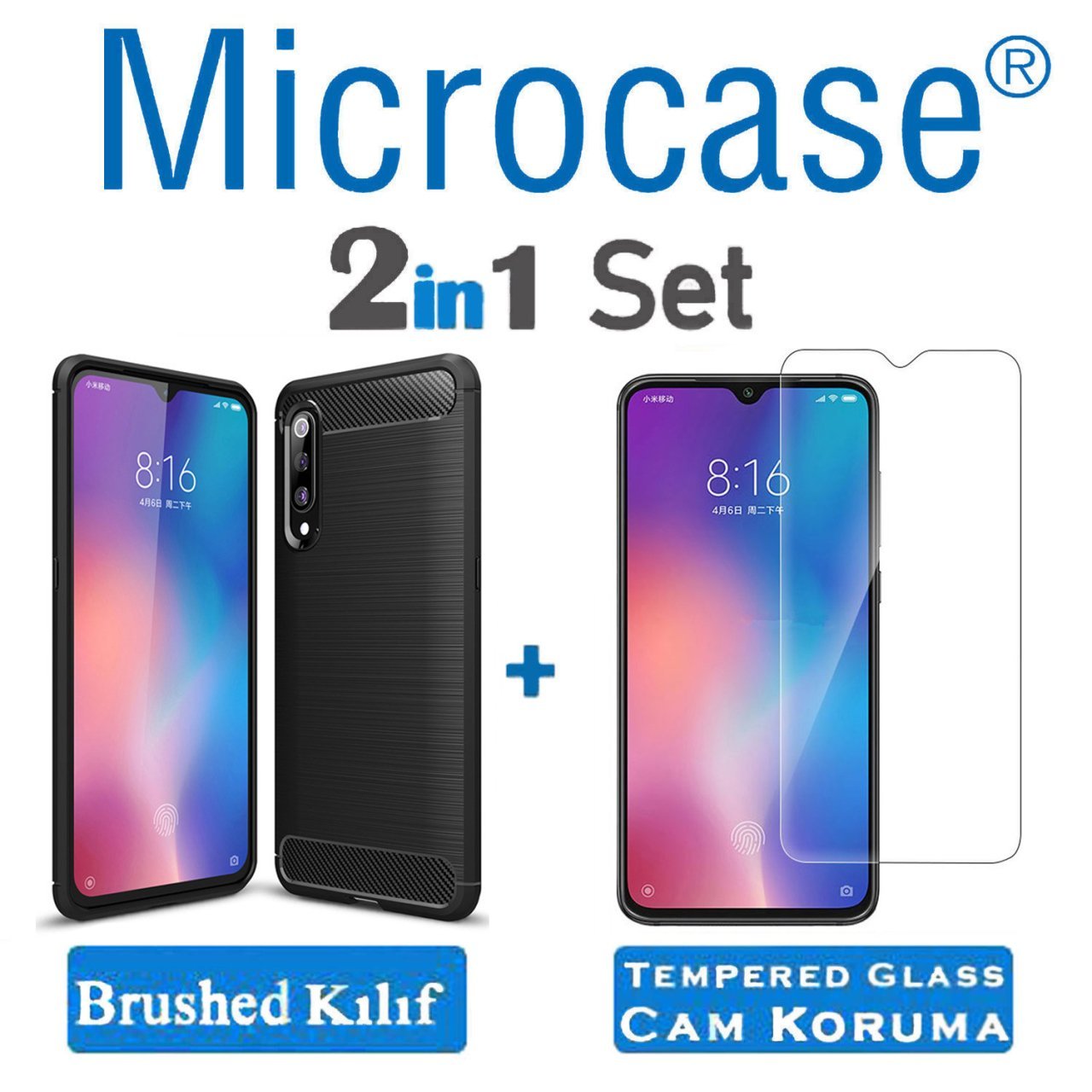 Xiaomi Mi 9 Brushed Silikon Kılıf + CAM