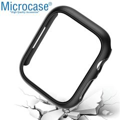 Microcase Apple Watch 7 45 mm Önü Açık Sert Plastik Kılıf - Karbon KN03