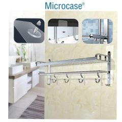 Microcase Güçlü Plastik  Yapışkanlı    6mm Hanger  Vidalı Eşya Ürün  Raf Tutucu  Askılık 5 Adet -Şeffaf AL4263