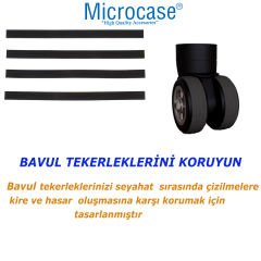 Microcase   Kesilip Ayarlanabilir  Silikon Aşınmaya Dayanıklı  Ses Önleyici Bavul Valiz Teker Kılıfı Siyah -AL4830 8 Adet