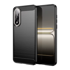 Microcase OnePlus Ace 5 Ultra ile Uyumlu Brushed Carbon Fiber Silikon Kılıf - Siyah AL3332