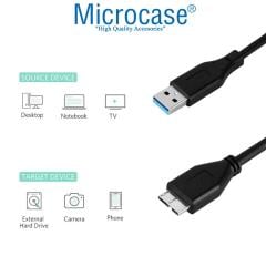 Microcase USB 3.0 Harici HDD Hard Disk Kablosu 60 cm Siyah AL2825