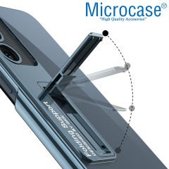 Microcase Samsung Galaxy S23 ile uyumlu Standlı Kristal Sert Plastik Kılıf - AL3564
