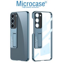 Microcase Samsung Galaxy S23 ile uyumlu Standlı Kristal Sert Plastik Kılıf - AL3564