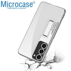 Microcase Samsung Galaxy S23 ile uyumlu Standlı Kristal Sert Plastik Kılıf - AL3564