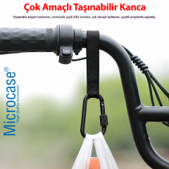 Microcase Bisiklet Motosiklet Bebek Arabası Kilitli Yaylı Yük Eşya Poşet Taşıyıcı Metal Askılık 2li SET AL5599