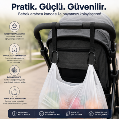 Microcase Bisiklet Motosiklet Bebek Arabası Kilitli Yaylı Yük Eşya Poşet Taşıyıcı Metal Askılık 2li SET AL5599