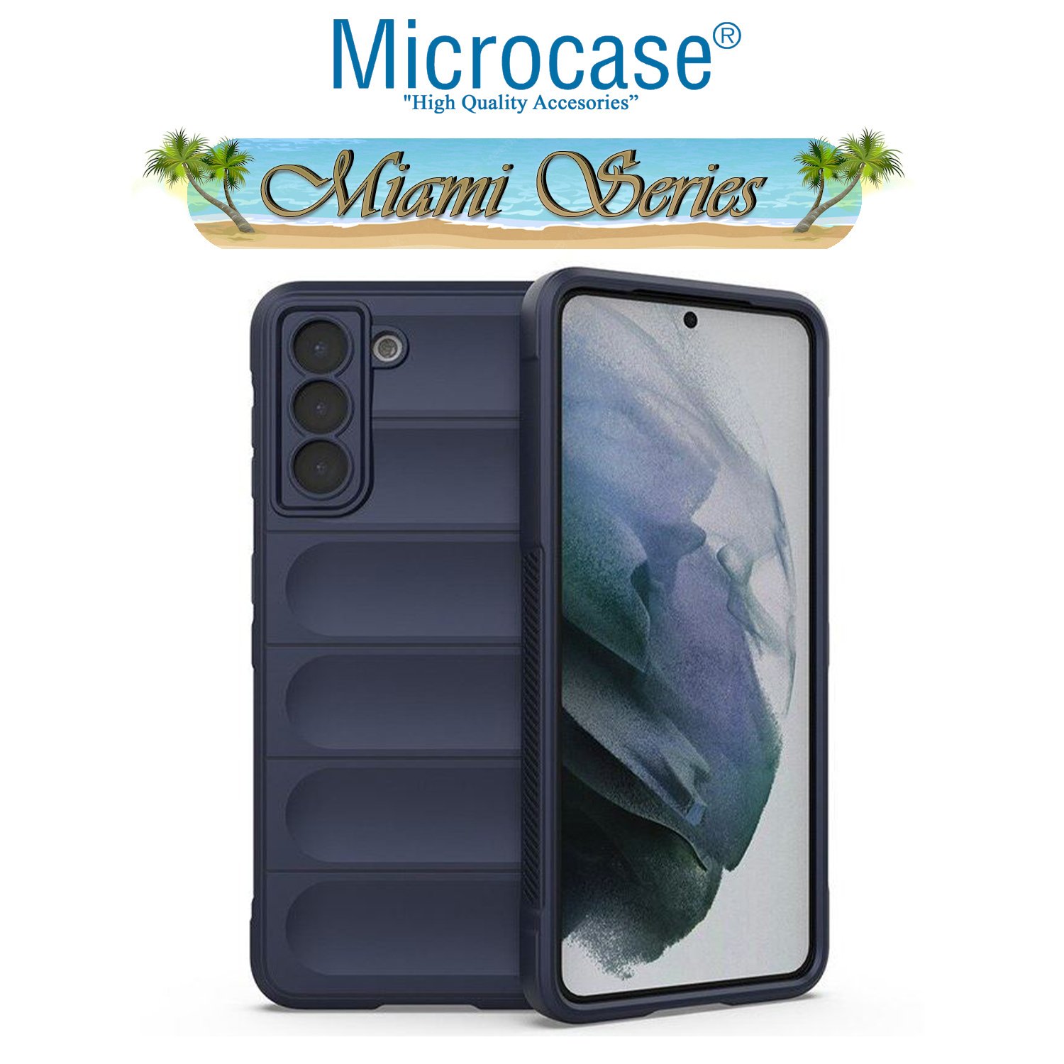 Microcase Samsung Galaxy S22 Miami Serisi Darbeye Dayanıklı Silikon Kılıf - Lacivert