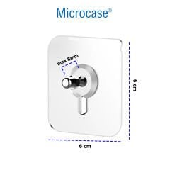 Microcase Güçlü Plastik  Yapışkanlı    8mm  Hanger Vidalı Eşya Ürün  Raf Tutucu  Askılık 3 Adet -Şeffaf AL4264