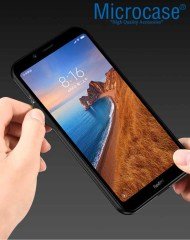 Microcase Xiaomi Redmi 7A Fabrik Serisi Kumaş ve Deri Desen Kılıf - Siyah
