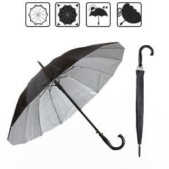 Microcase Unisex Otomatik 16 Telli Rüzgara Dayanıklı Su Geçirmez  Baston Şemsiye AL4664