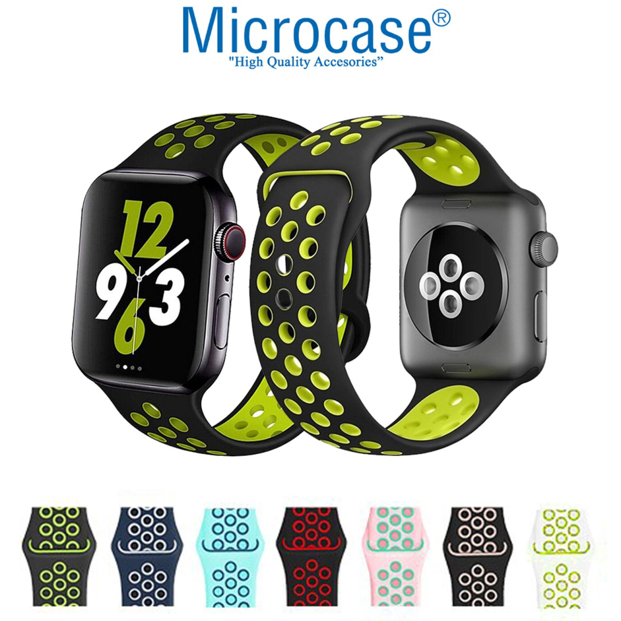 Microcase Amazfit Stratos 3 için Delikli Silikon Kordon Kayış - KY13