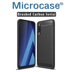 Samsung Galaxy A70 Brushed Kılıf + Tam Kaplayan Çerçeveli Cam