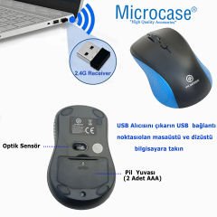 Microcase 2.4Ghz  800/1200/1600  DPI  Ayarlı Wireless  Kablosuz  Mouse -AL4622 YK-232