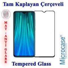 Microcase Xiaomi Redmi 9 Tam Kaplayan Çerçeveli Tempered Ekran Koruyucu - Mat Siyah