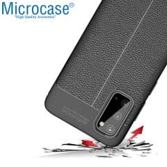 Microcase Samsung Galaxy S20 Leather Tpu Silikon Kılıf - Siyah