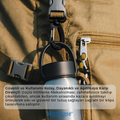 Microcase 360 Derece Dönen Plastik Karabina Kanca Çanta Askı Tokası Evcil Hayvan Tasması Anahtarlık Klipsi - AL5888