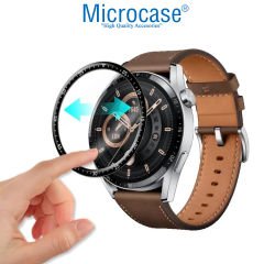 Microcase Huawei Watch GT3 46 mm Tam Kaplayan Kavisli Ekran Koruyucu 3D Pet Film ZR - Siyah