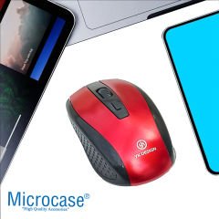 Microcase 2.4Ghz  800/1200/1600  DPI  Ayarlı Wireless  Kablosuz  Mouse -AL4625 YK-236 Kırmızı
