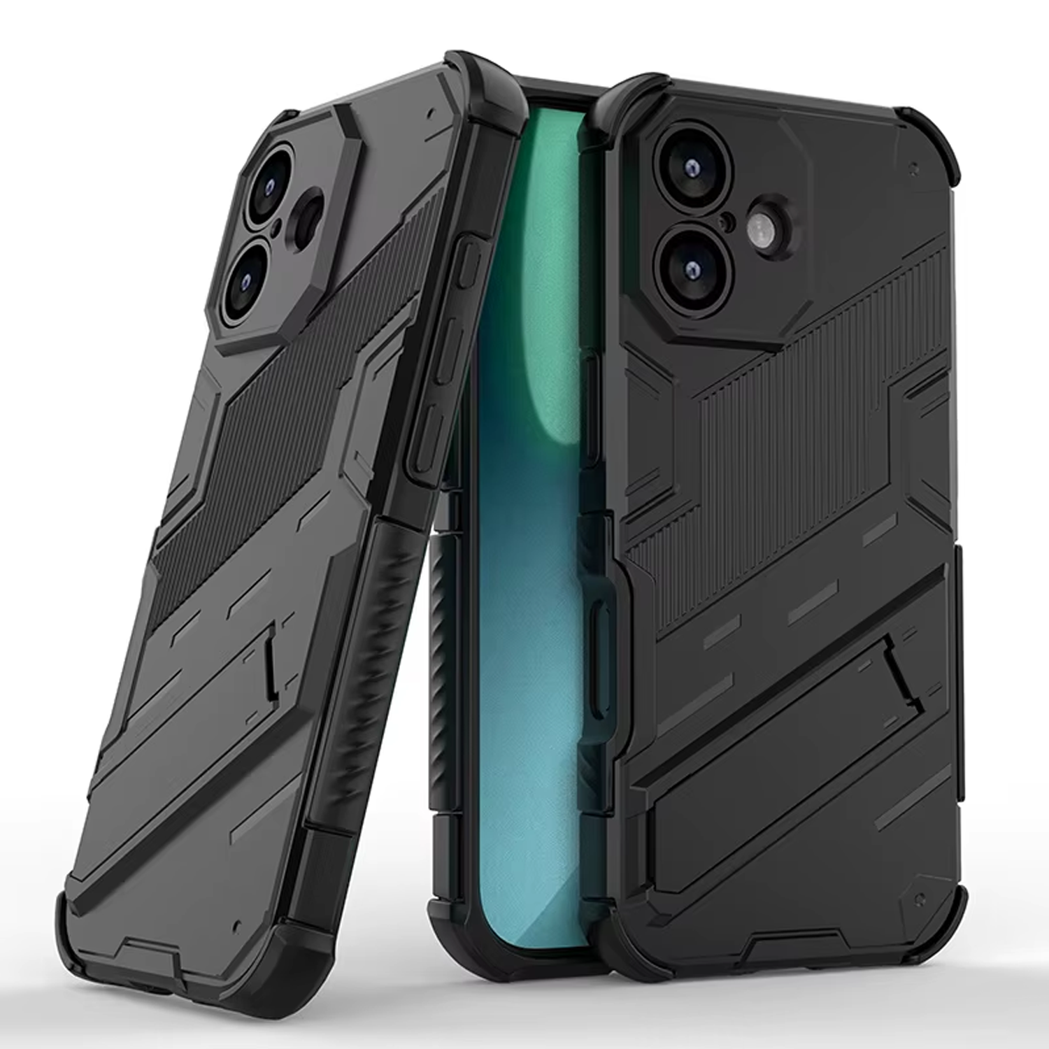 Microcase iPhone 17 Matrix Serisi Armor Standlı Perfect Koruma Kılıf - Siyah Al3416