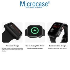 Microcase Apple Watch 7 41 mm Önü Açık Sert Plastik Kılıf - Beyaz Leopar KN04