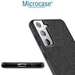 Microcase Samsung Galaxy S22 Fabrik Kumaş Desen Kılıf - Siyah