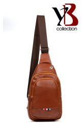 Microcase Unisex Body Bag Kulaklık Çıkışlı Deri Çapraz Omuz Göğüs Çantası Taba AL3871