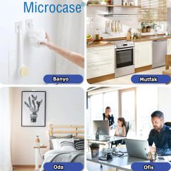 Microcase Güçlü Plastik  Yapışkanlı  Hanger Vidasız Eşya Ürün  Taşıma Askılık 1 Adet -Şeffaf AL4344