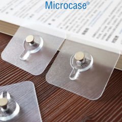 Microcase Güçlü Plastik  Yapışkanlı  Hanger Vidasız Eşya Ürün  Taşıma Askılık 1 Adet -Şeffaf AL4344