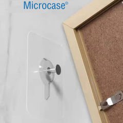 Microcase Güçlü Plastik  Yapışkanlı  Hanger Vidasız Eşya Ürün  Taşıma Askılık 1 Adet -Şeffaf AL4344