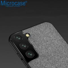 Microcase Samsung Galaxy S22 Fabrik Seri Kumaş Desen Kılıf - Gri