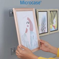 Microcase Güçlü Plastik  Yapışkanlı  Hanger Vidasız Eşya Ürün  Taşıma Askılık 2 Adet -Şeffaf AL4344