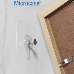 Microcase Güçlü Plastik  Yapışkanlı  Hanger Vidasız Eşya Ürün  Taşıma Askılık 2 Adet -Şeffaf AL4344