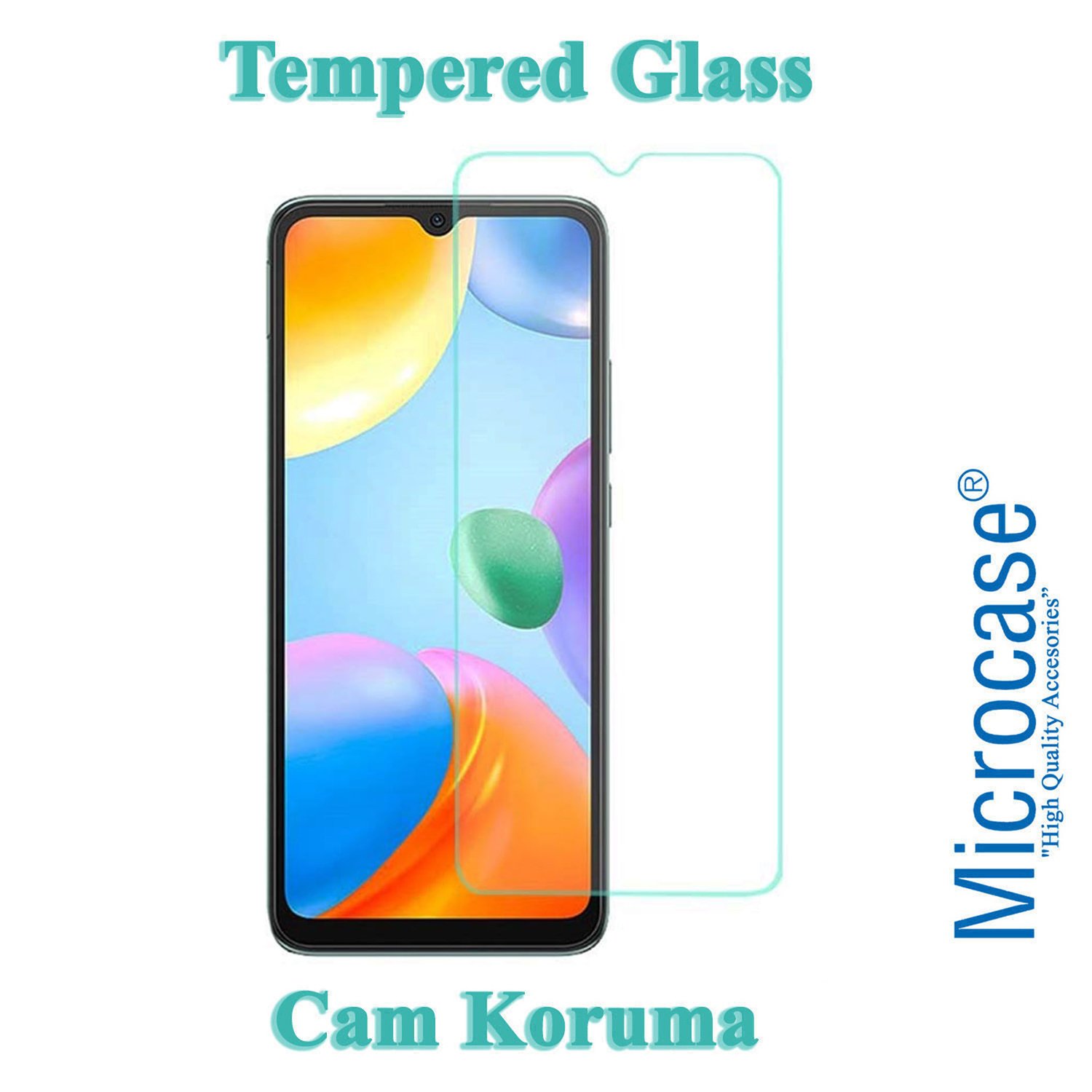 Microcase Xiaomi Poco C40 Tempered Glass Cam Ekran Koruyucu