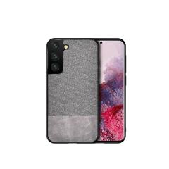 Microcase Samsung Galaxy S22 Plus Fabrik Kumaş Desen Kılıf - Gri