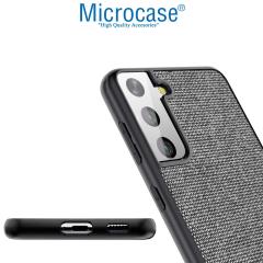 Microcase Samsung Galaxy S22 Plus Fabrik Kumaş Desen Kılıf - Gri