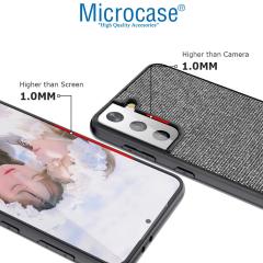 Microcase Samsung Galaxy S22 Plus Fabrik Kumaş Desen Kılıf - Gri