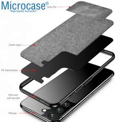 Microcase Samsung Galaxy S22 Plus Fabrik Kumaş Desen Kılıf - Gri