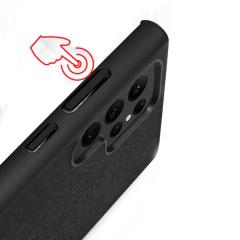 Microcase Samsung Galaxy S22 Ultra Fabrik Kumaş Desen Kılıf Siyah