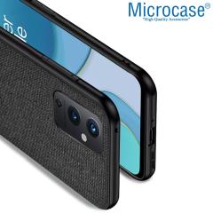 Microcase OnePlus 9 Fabrik Serisi Kumaş Desen Kılıf - Siyah