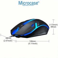 Microcase Kablolu Işıklı Gaming Oyuncu Mouse - AL4928