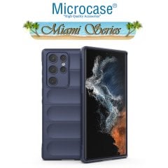 Microcase Samsung Galaxy S22 Ultra Miami Serisi Darbeye Dayanıklı Silikon Kılıf - Lacivert