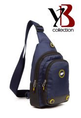 YB Collection Unisex Body Bag Su Geçirmez Kumaş Kulaklık Çıkışlı Çapraz Omuz Göğüs Çantası Lacivert AL3872