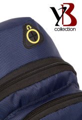 YB Collection Unisex Body Bag Su Geçirmez Kumaş Kulaklık Çıkışlı Çapraz Omuz Göğüs Çantası Lacivert AL3872