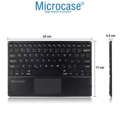 Microcase iPad Air (5. Nesil) 10.9 inch için Touchpad Bluetooth Klavye 24 cm (TR Sticker) + Bluetooth Mouse + Stand - AL2766